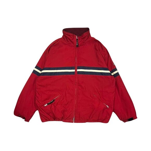 ★ Abercrombie & Fitch Vintage (80’s) Red Striped Windbreaker Jacket ★ - Picture 1 of 7